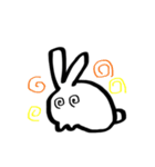 表情豊かなしろくろうさぎ（個別スタンプ：21）