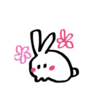 表情豊かなしろくろうさぎ（個別スタンプ：24）