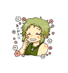 緑のモフモフスタンプ（個別スタンプ：1）