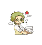 緑のモフモフスタンプ（個別スタンプ：21）