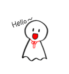 赤いリボンのてるてるぼうず（個別スタンプ：1）