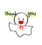 赤いリボンのてるてるぼうず（個別スタンプ：2）