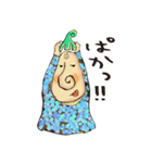 シュールなキャラのヘアースタイル（個別スタンプ：2）