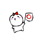 伝わる白い女の子の気持ち（個別スタンプ：3）