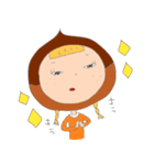 手書きで、栗子ちゃん。（個別スタンプ：4）