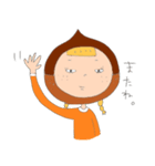 手書きで、栗子ちゃん。（個別スタンプ：10）