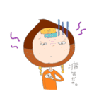 手書きで、栗子ちゃん。（個別スタンプ：34）
