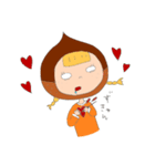 手書きで、栗子ちゃん。（個別スタンプ：35）