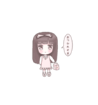 かわいい女の子とうさぎ。（個別スタンプ：1）