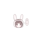 かわいい女の子とうさぎ。（個別スタンプ：4）
