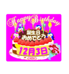 12月の誕生日♥日付入り♥ケーキでお祝い.2（個別スタンプ：3）