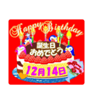 12月の誕生日♥日付入り♥ケーキでお祝い.2（個別スタンプ：14）