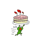 かえるとたぬきつ、ちょっとおたまじゃくし（個別スタンプ：7）