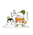 ぺんちゃんと雪だるまさん（個別スタンプ：18）