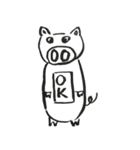 筆文字_豚ノ助（個別スタンプ：4）