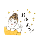ぽっちゃりふくよか女子（個別スタンプ：1）