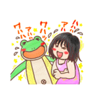 ちこちゃんとともだち ～かえると女の子～（個別スタンプ：34）