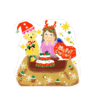 ゴールデンのニコと仲間のクリスマス正月用（個別スタンプ：1）