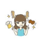 ツノガールのゆるーいスタンプ（個別スタンプ：6）