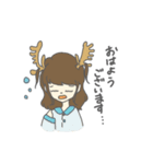 ツノガールのゆるーいスタンプ（個別スタンプ：8）
