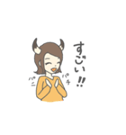 ツノガールのゆるーいスタンプ（個別スタンプ：11）