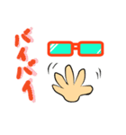 メガネと手（個別スタンプ：4）