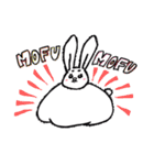 太眉ぐうたらうさぎの日常(冬ver)（個別スタンプ：4）