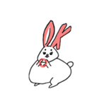 太眉ぐうたらうさぎの日常(冬ver)（個別スタンプ：5）