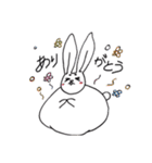 太眉ぐうたらうさぎの日常(冬ver)（個別スタンプ：14）