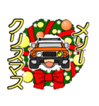 ノブのオレンジ色オフロード車～年末年始版（個別スタンプ：1）