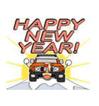 ノブのオレンジ色オフロード車～年末年始版（個別スタンプ：5）