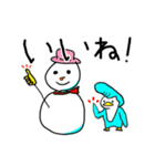 冬のそり残しネコとヤンキーペンギン（個別スタンプ：1）