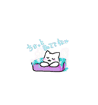 気軽く使いやすいしろねこスタンプ（個別スタンプ：16）