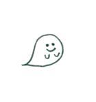 ゆるオバケ （クレヨン風）（個別スタンプ：5）