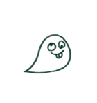 ゆるオバケ （クレヨン風）（個別スタンプ：12）