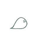ゆるオバケ （クレヨン風）（個別スタンプ：19）