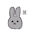 モノトーンうさぎ（個別スタンプ：1）