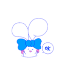 あおリボンのうささん。（個別スタンプ：3）