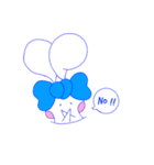 あおリボンのうささん。（個別スタンプ：4）
