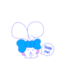 あおリボンのうささん。（個別スタンプ：5）