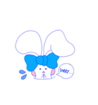 あおリボンのうささん。（個別スタンプ：6）