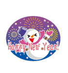 NEW YEAR 2019〜尖り鼻の雪だるま（個別スタンプ：7）