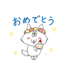 毛ながのしろねこさん（個別スタンプ：31）