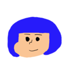 青いおかっぱちゃん(表情Ver.)（個別スタンプ：6）