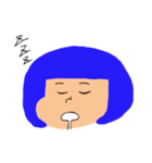 青いおかっぱちゃん(表情Ver.)（個別スタンプ：7）
