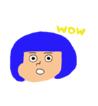 青いおかっぱちゃん(表情Ver.)（個別スタンプ：8）