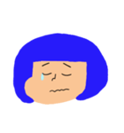 青いおかっぱちゃん(表情Ver.)（個別スタンプ：9）