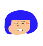 青いおかっぱちゃん(表情Ver.)（個別スタンプ：10）