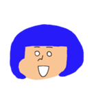 青いおかっぱちゃん(表情Ver.)（個別スタンプ：11）