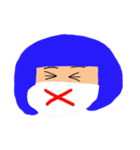 青いおかっぱちゃん(表情Ver.)（個別スタンプ：14）